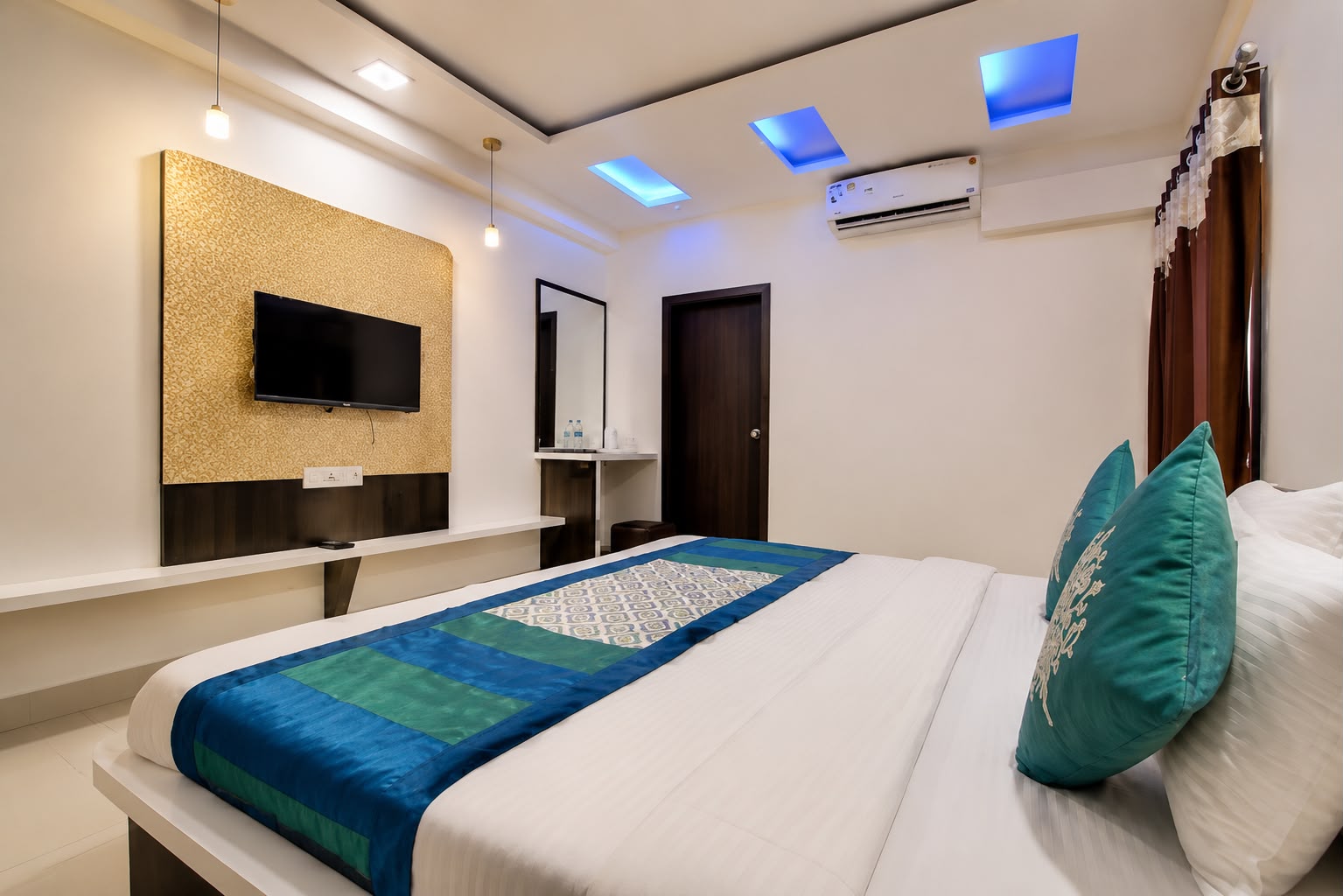 Cottage bedroom interior at Wildlife Gir Resort